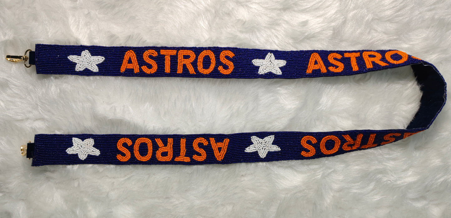 Game Day Beaded Purse Strap – “Who Dey” & “Astros” Spirit – 47 Inches Long and 1.5 Inches Wide, Crossbody Handbag Accessory