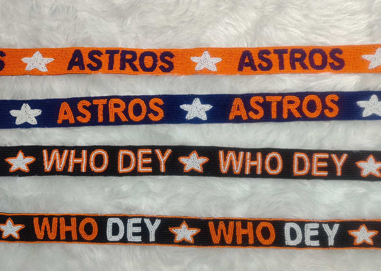 Game Day Beaded Purse Strap – “Who Dey” & “Astros” Spirit – 47 Inches Long and 1.5 Inches Wide, Crossbody Handbag Accessory