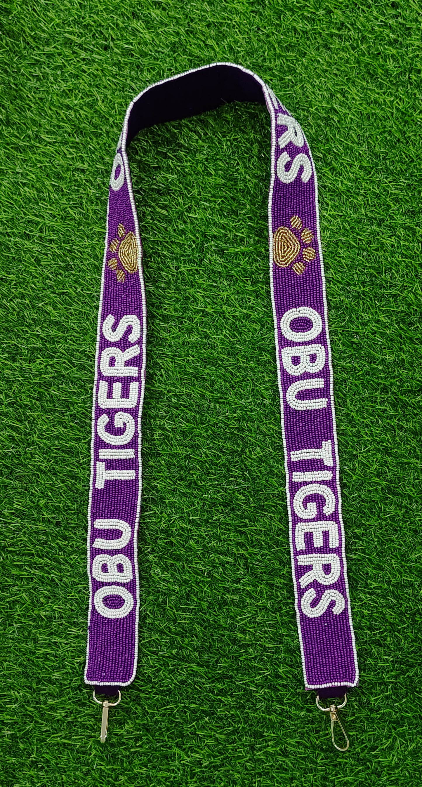 47-Inch Beaded Purse Straps - CRIMSON TIDE, GOBILS, TRIPIES #23, OBU TIGERS, DALLAS BAPTIST, MIAMI DOLPHINS - 1.5 Inches Wide