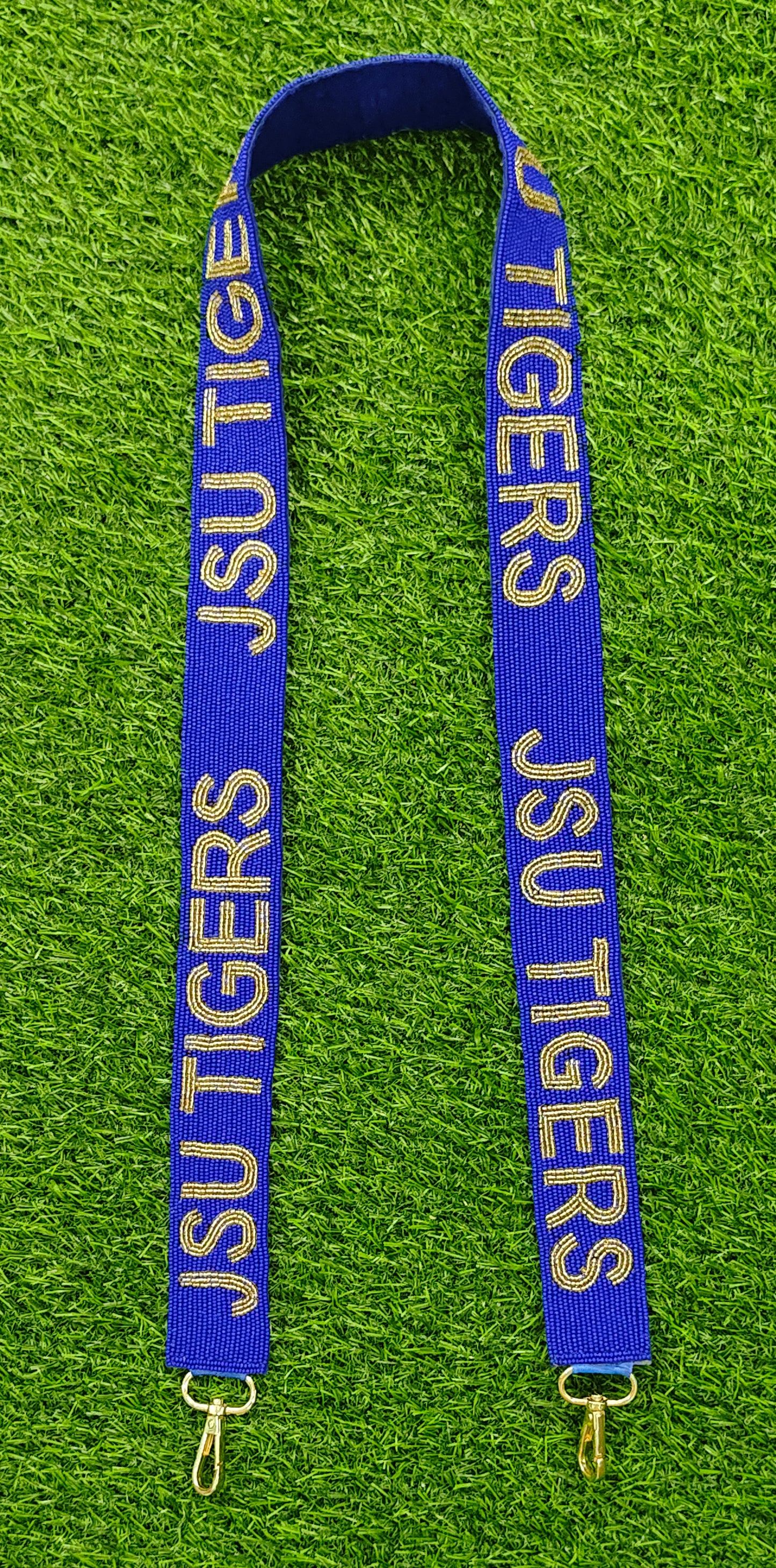 47-Inch Beaded Purse Straps - SMU, GO BRONCOS, SHILOH SAINTS, GOPACK, JSU TIGERS, HOOK'EM, BULLDOGS, TCU CHEER MOM - 1.5 Inches Wide