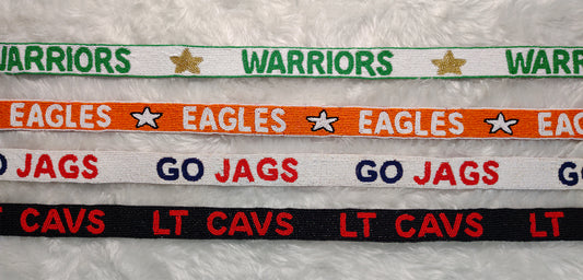 Beaded Purse Strap for Game Day and Cross Body Bag – Warriors, Eagles, Go Jags, LT Cavs – 47 inches long and 1.5 inches wide – Team Spirit Collection