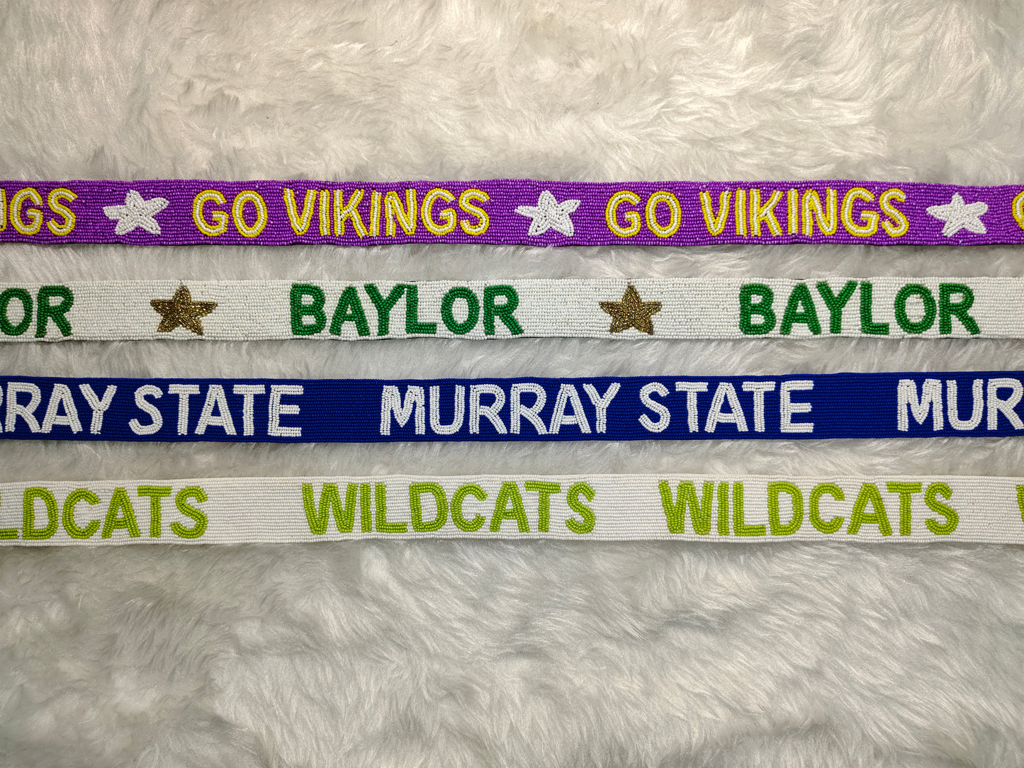 Game Day Beaded Purse Strap – “Go Vikings,” “Baylor,” “Murray State,” & “Wildcats” Spirit – 47 Inches Long and 1.5 Inches Wide, Crossbody Handbag Accessory