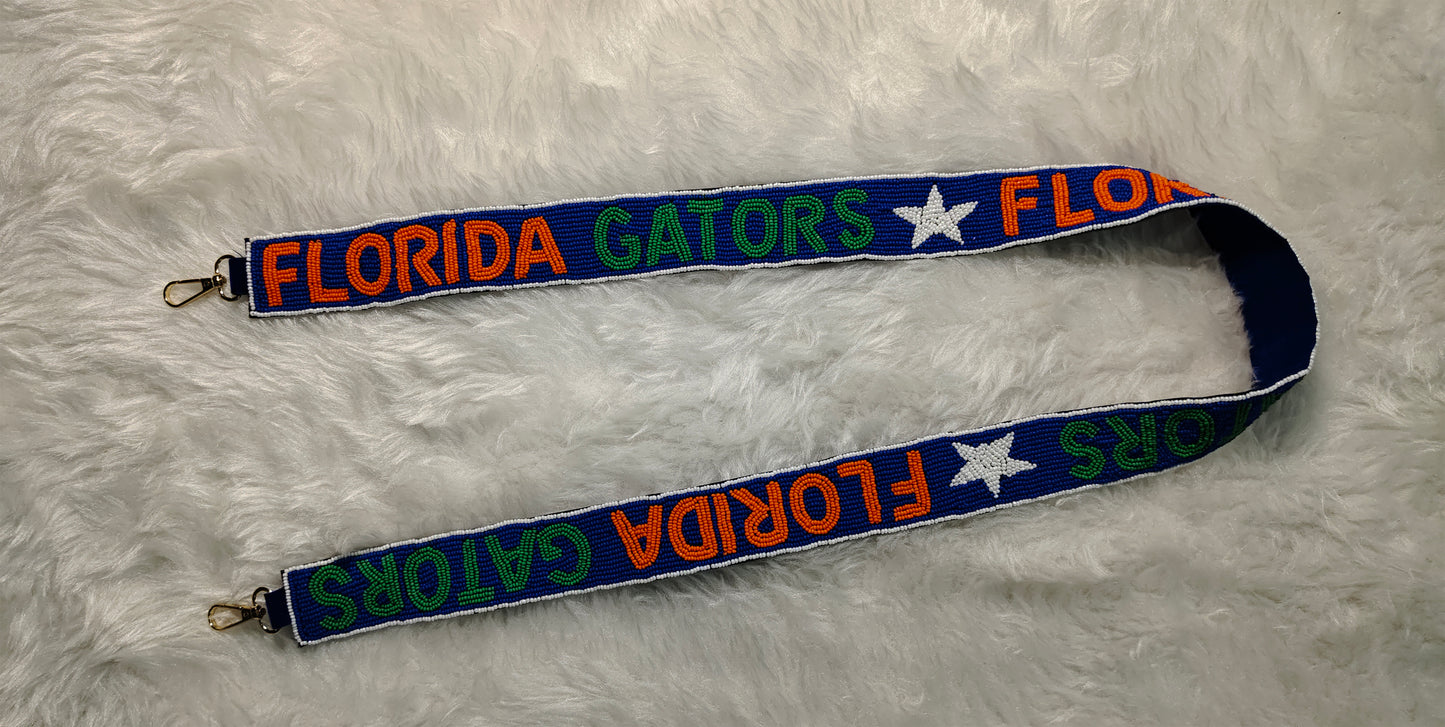 Beaded Purse Strap for Game Day and Cross Body Bag – 47 Inches Long and 1.5 Inches Wide – Florida Gators, Roll Jays, Boomer Sooner, Guns Up Rangers