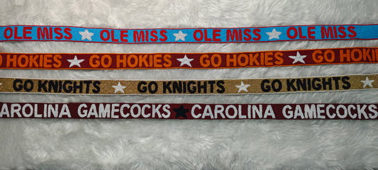 Beaded Purse Strap for Game Day and Cross Body Bag – Ole Miss, Go Hokies, Go Knights, Carolina Gamecocks – 47 inches long and 1.5 inches wide – Team Spirit Collection