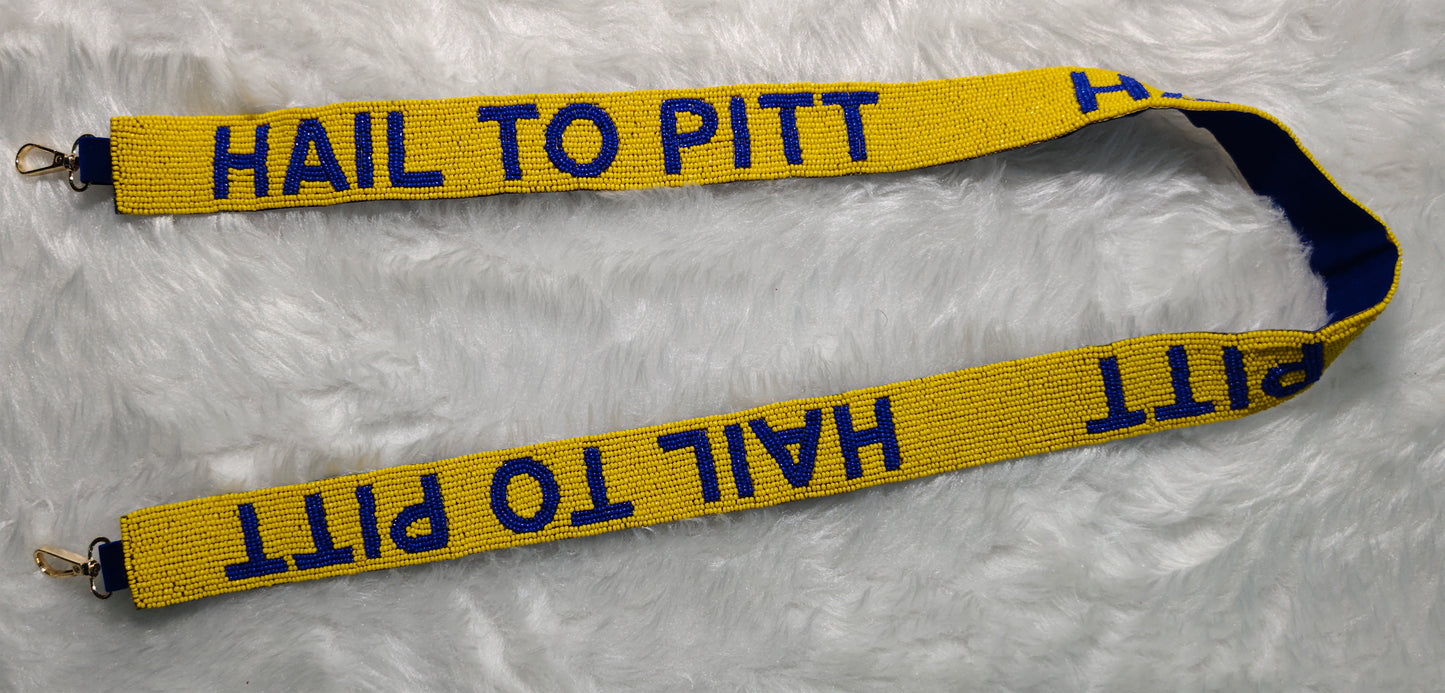 Beaded Purse Strap for Game Day and Cross Body Bag – Go Bengals Who Dey, Go Hoosiers, Go Cobras, Hail to Pitt – 47 inches long and 1.5 inches wide – Team Spirit Collection