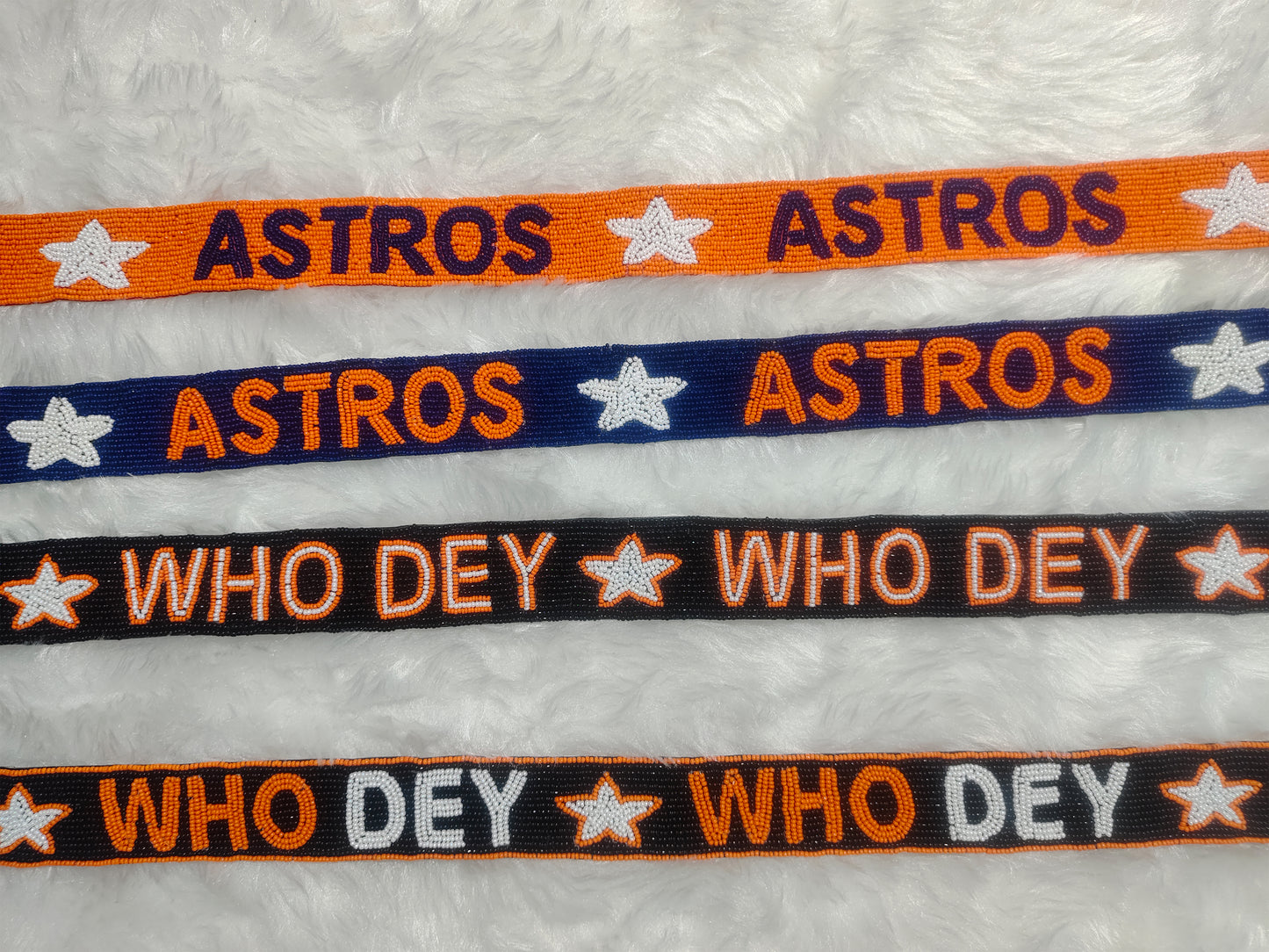 Game Day Beaded Purse Strap – “Who Dey” & “Astros” Spirit – 47 Inches Long and 1.5 Inches Wide, Crossbody Handbag Accessory