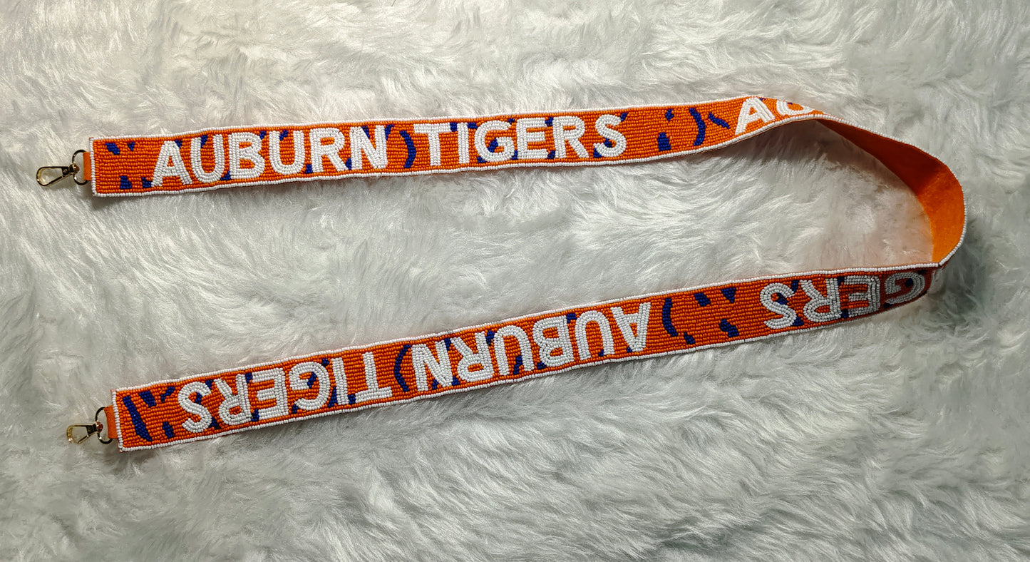 Game Day Beaded Purse Strap – Bayside, Fordham, Wisconsin, Auburn – Cross Body Bag Strap 47” Long x 1.5” Wide 🎉🏈