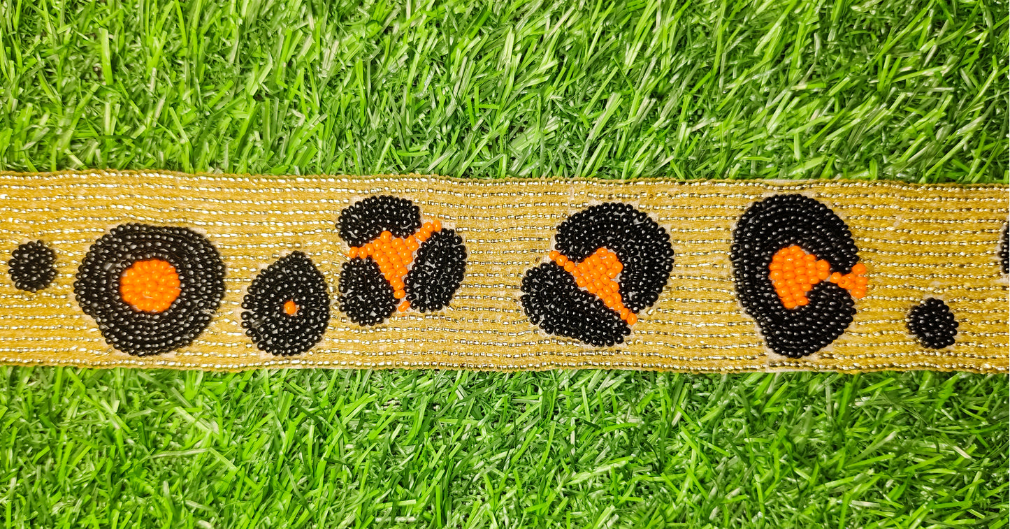 Panther Beaded Purse Strap For Game Day Crossbody And Handbag replacement 1.5 inches wide and 47 inches long