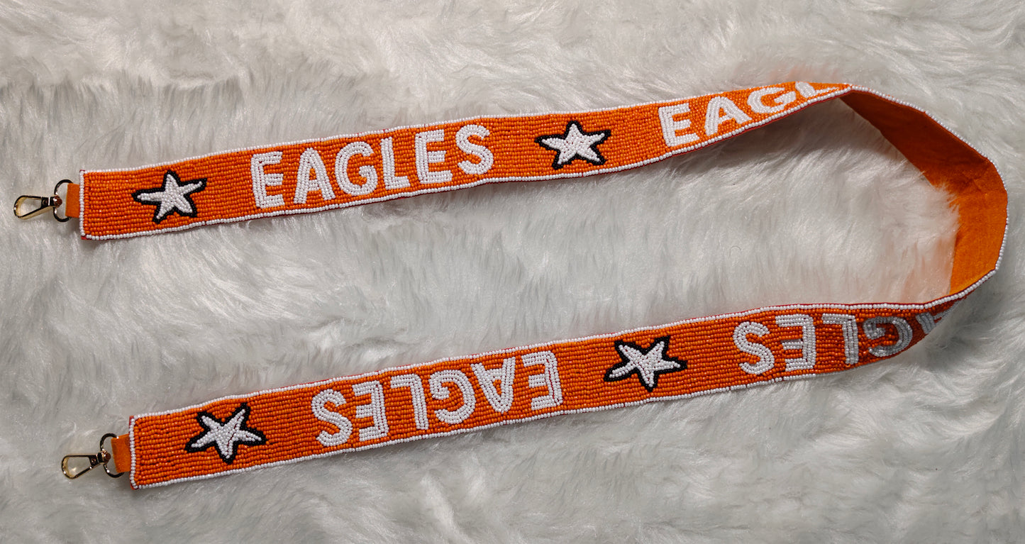 Beaded Purse Strap for Game Day and Cross Body Bag – Warriors, Eagles, Go Jags, LT Cavs – 47 inches long and 1.5 inches wide – Team Spirit Collection
