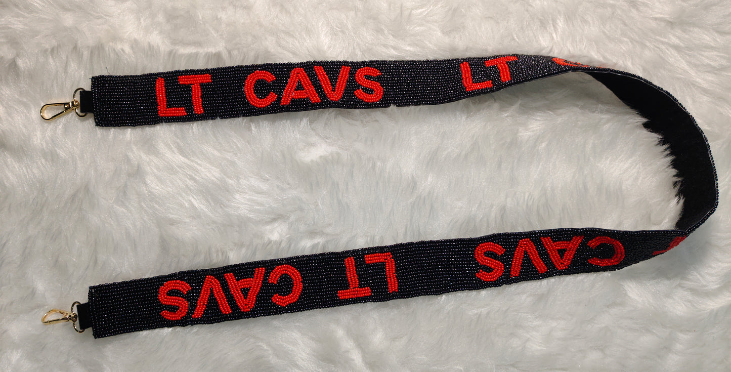 Beaded Purse Strap for Game Day and Cross Body Bag – Warriors, Eagles, Go Jags, LT Cavs – 47 inches long and 1.5 inches wide – Team Spirit Collection