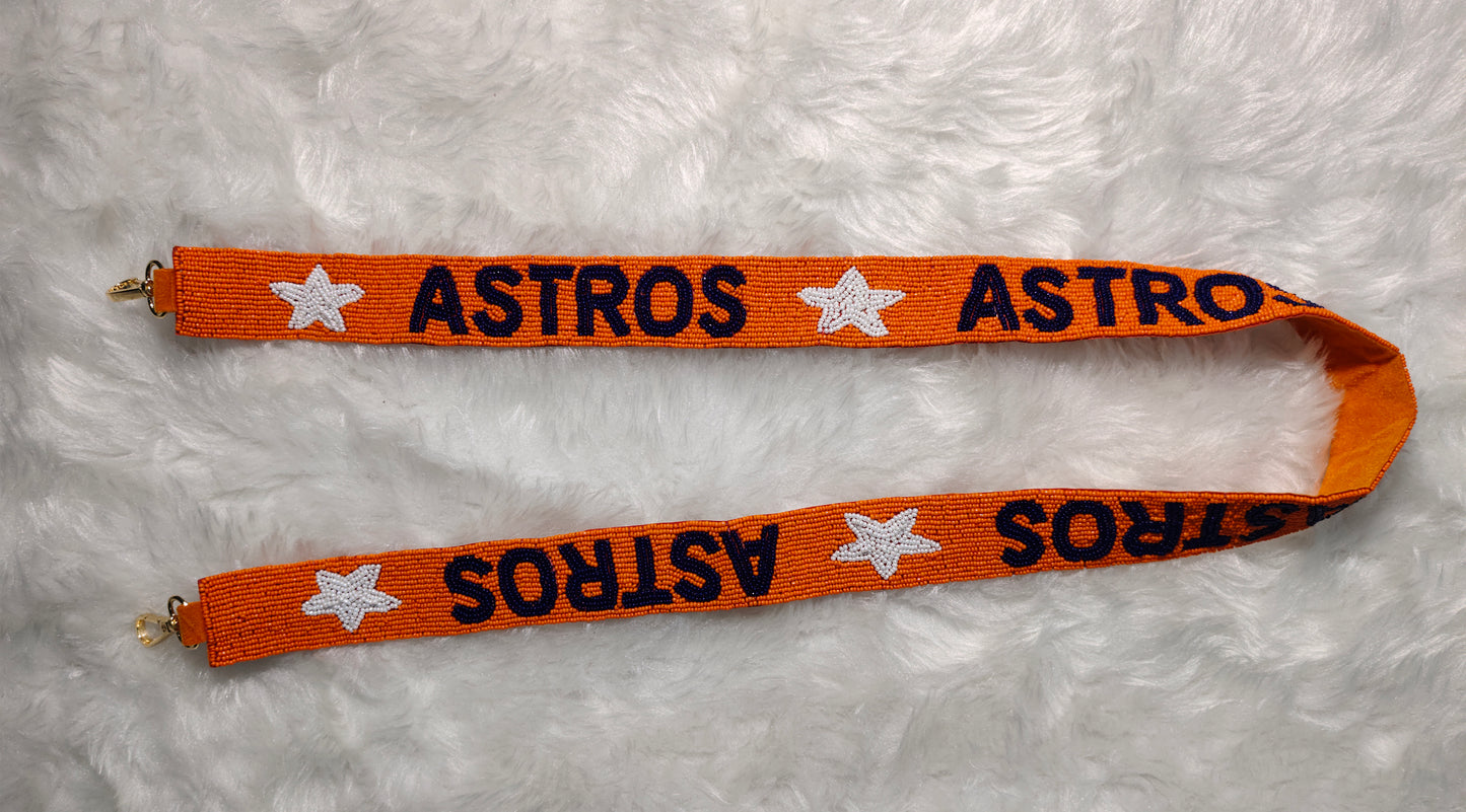 Game Day Beaded Purse Strap – “Who Dey” & “Astros” Spirit – 47 Inches Long and 1.5 Inches Wide, Crossbody Handbag Accessory