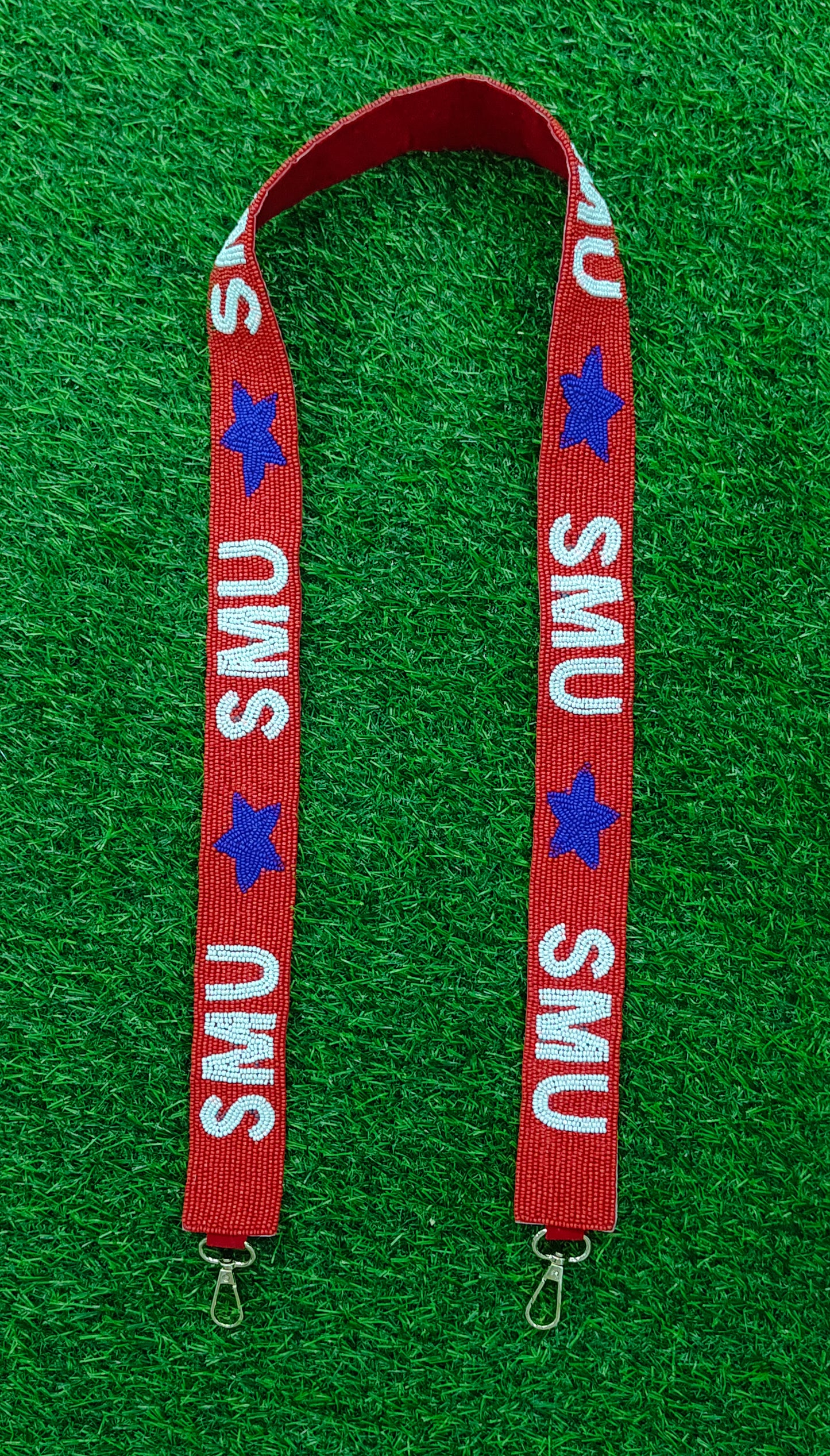 47-Inch Beaded Purse Straps - SMU, GO BRONCOS, SHILOH SAINTS, GOPACK, JSU TIGERS, HOOK'EM, BULLDOGS, TCU CHEER MOM - 1.5 Inches Wide