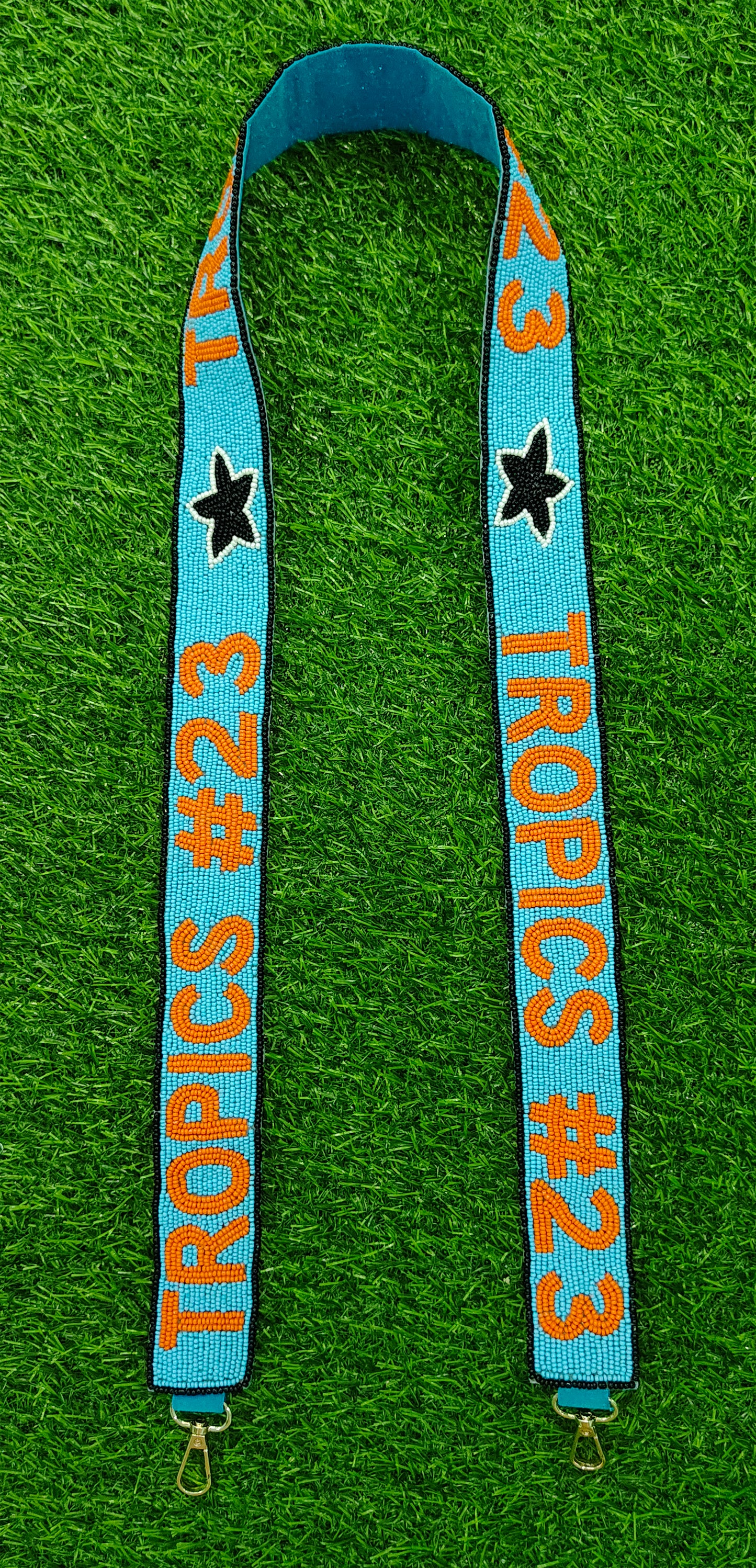 47-Inch Beaded Purse Straps - CRIMSON TIDE, GOBILS, TRIPIES #23, OBU TIGERS, DALLAS BAPTIST, MIAMI DOLPHINS - 1.5 Inches Wide