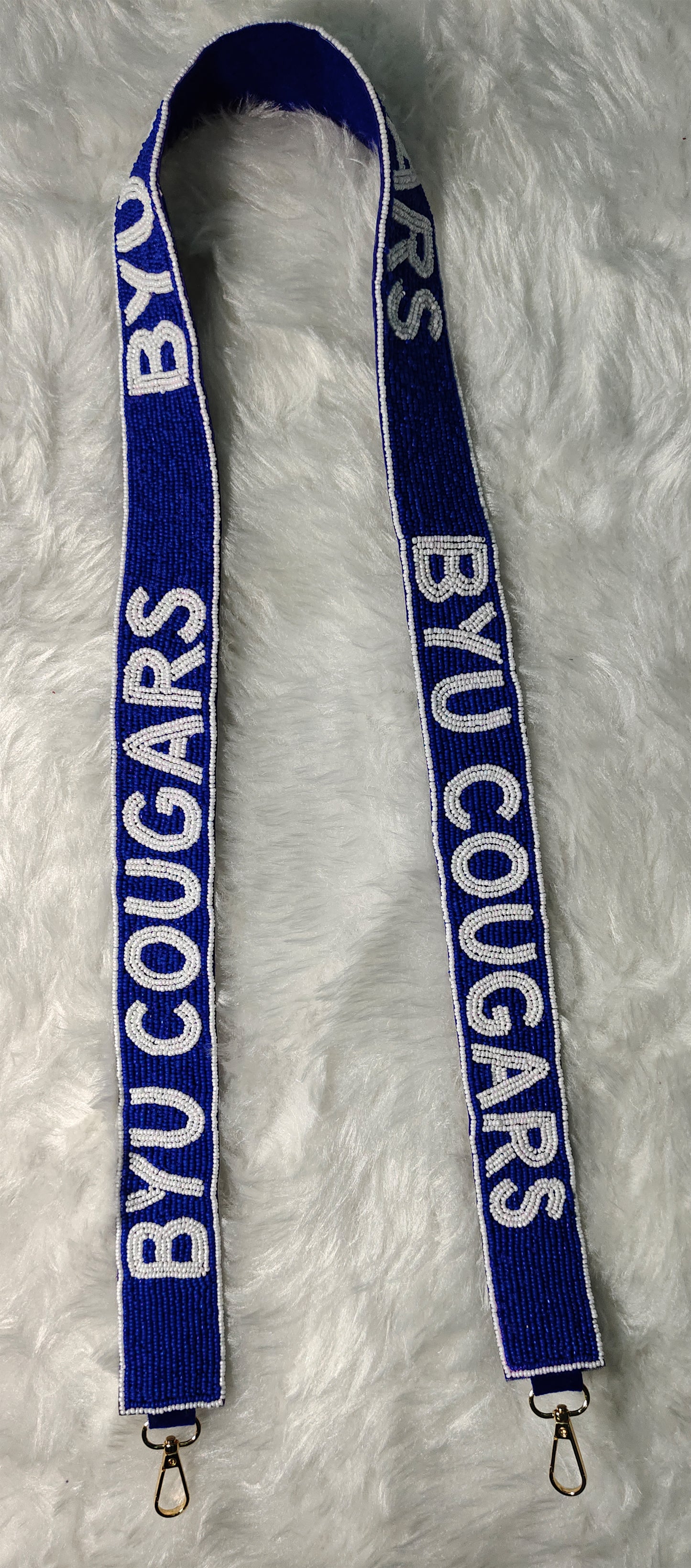 Game Day Beaded Purse Strap – 47 inches long and 1.5 inches wide – GO MATS GO, GEAUX, JETS, BYU COUGARS