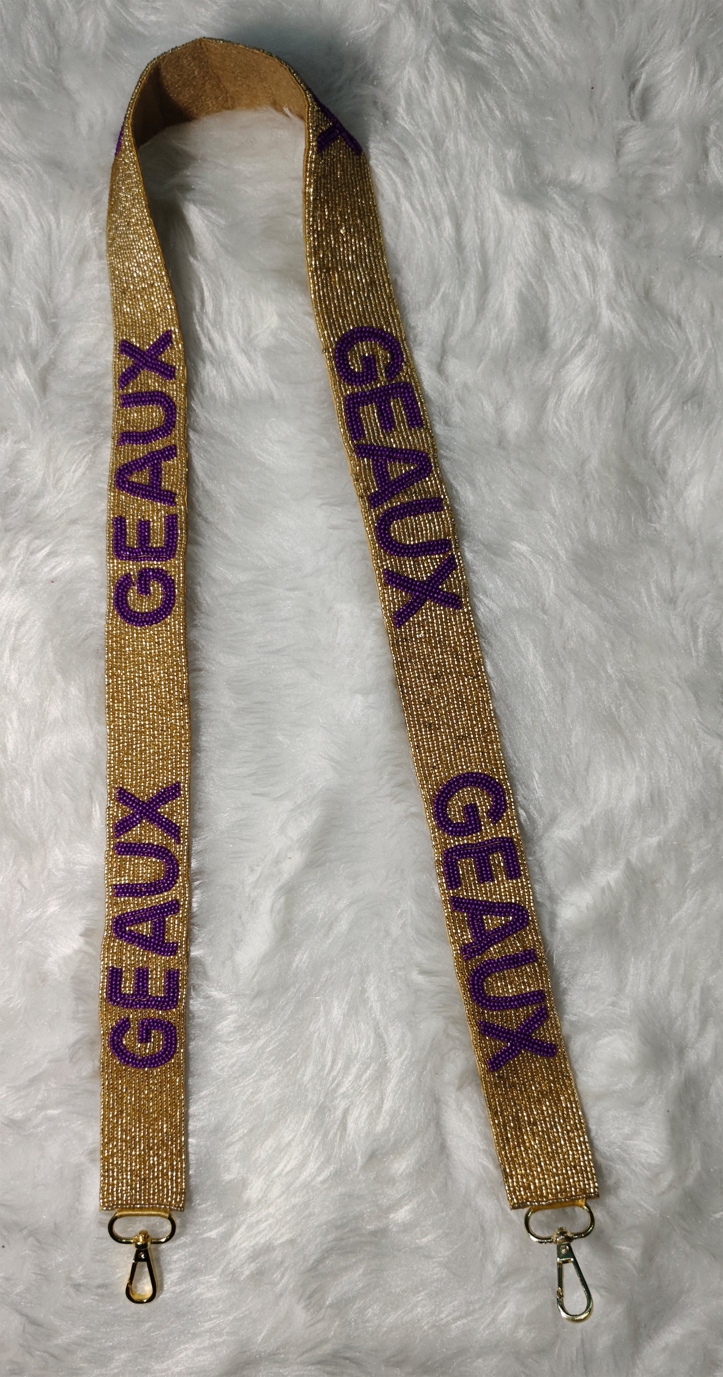 Game Day Beaded Purse Strap – 47 inches long and 1.5 inches wide – GO MATS GO, GEAUX, JETS, BYU COUGARS