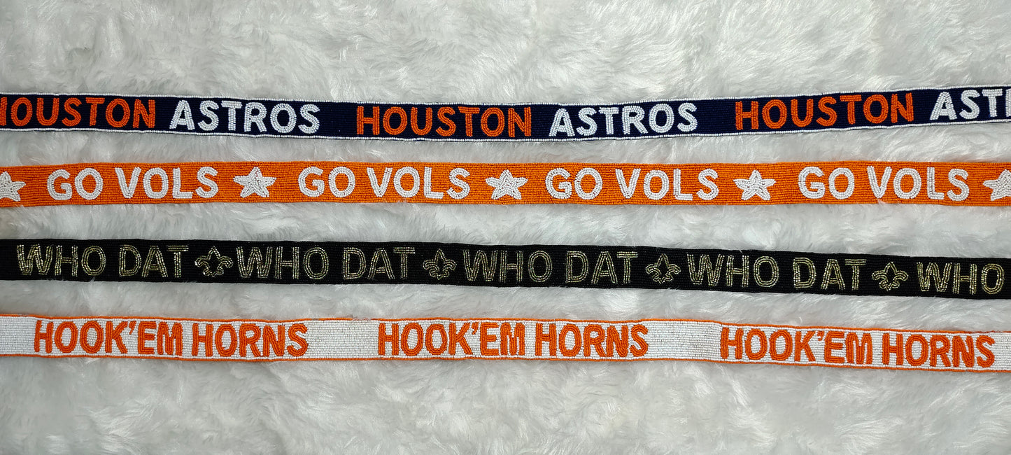 Game Day Beaded Purse Straps – Team Spirit Collection, 47 Inches Long and 1.5 Inches Wide