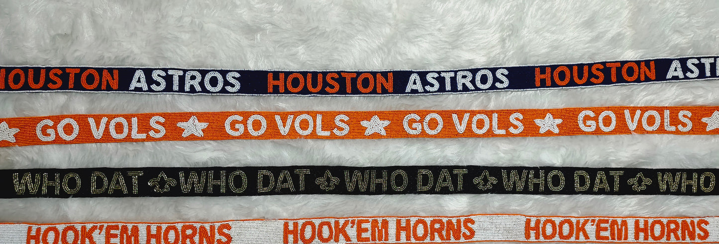 Game Day Beaded Purse Straps – Team Spirit Collection, 47 Inches Long and 1.5 Inches Wide