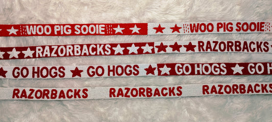 Game Day Beaded Purse Strap – Razorbacks Spirit, 47 Inches Long and 1.5 Inches Wide